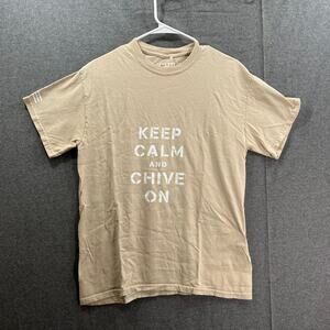 Chive Tees Shirt Adult Medium Cream Casual T Shirt Mens